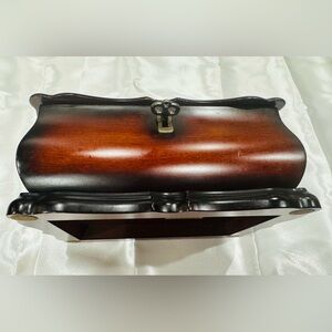 Vintage Wooden Jewelry Box with Lock